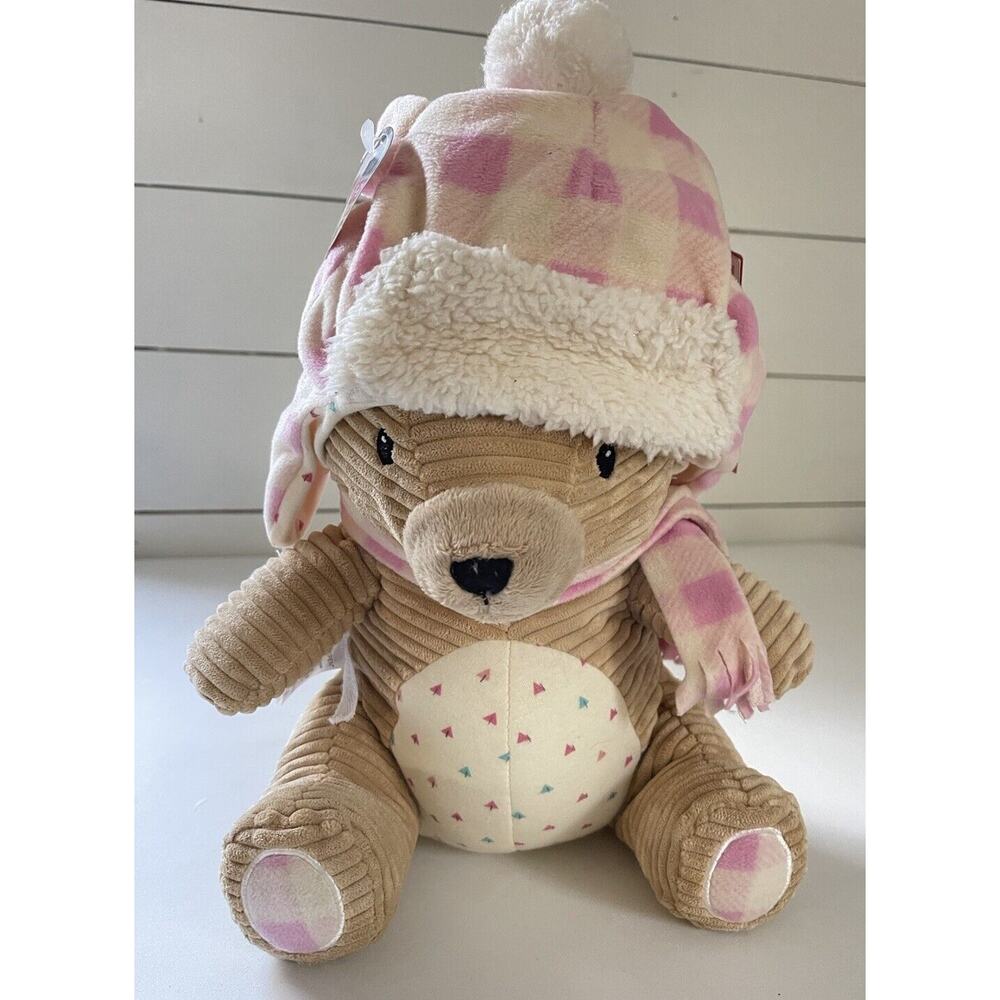 NEW Baby Gift Aspen Claire Bear Hat For Baby 0-6 M Plush Baby Toy Lovey NWT